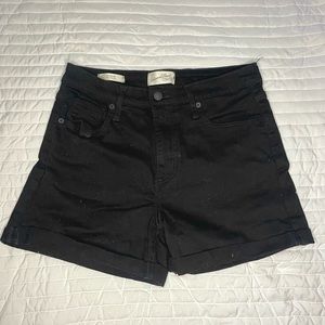 Black denim shorts
